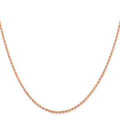 14K Rose Gold 1.5mm Diamond-Cut Rope Chain