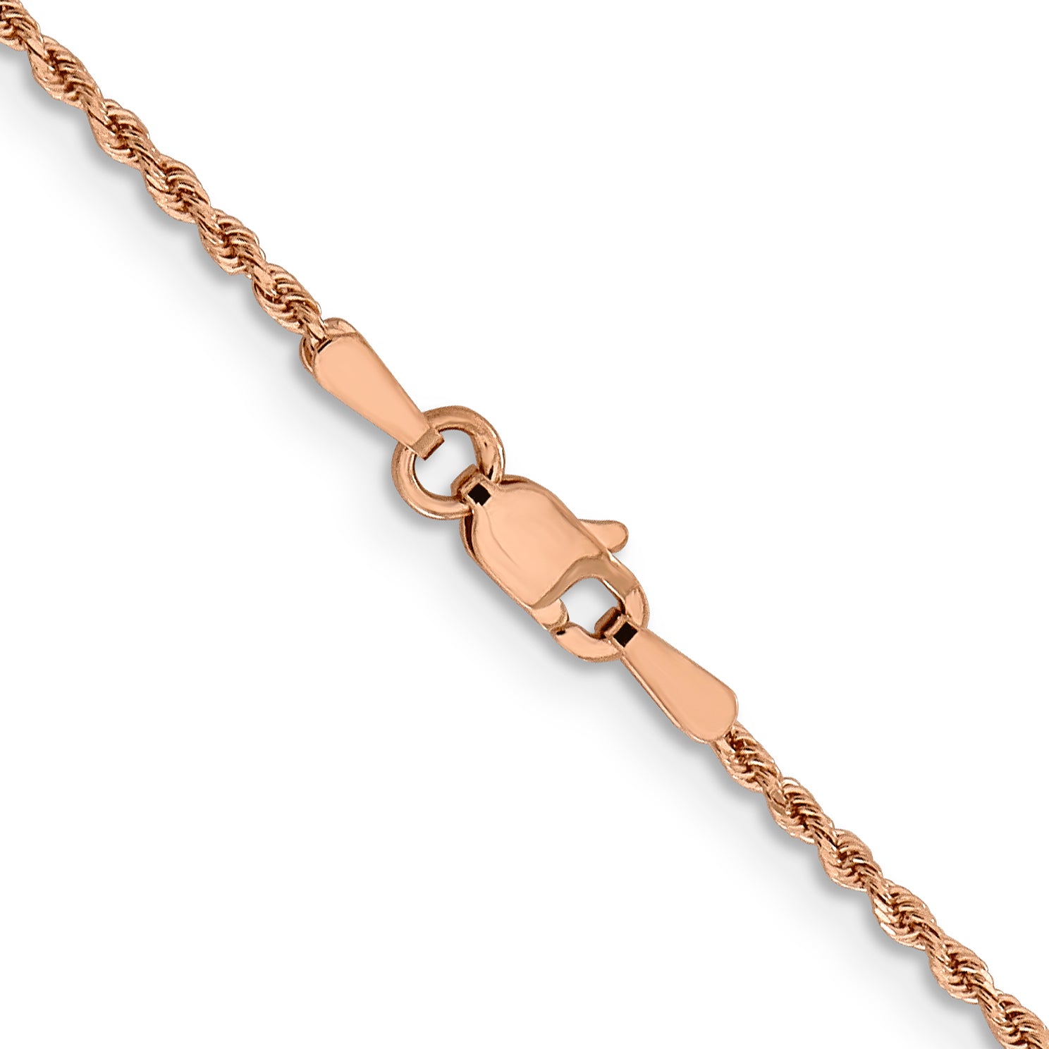 14K Rose Gold 1.5mm Diamond-Cut Rope Chain