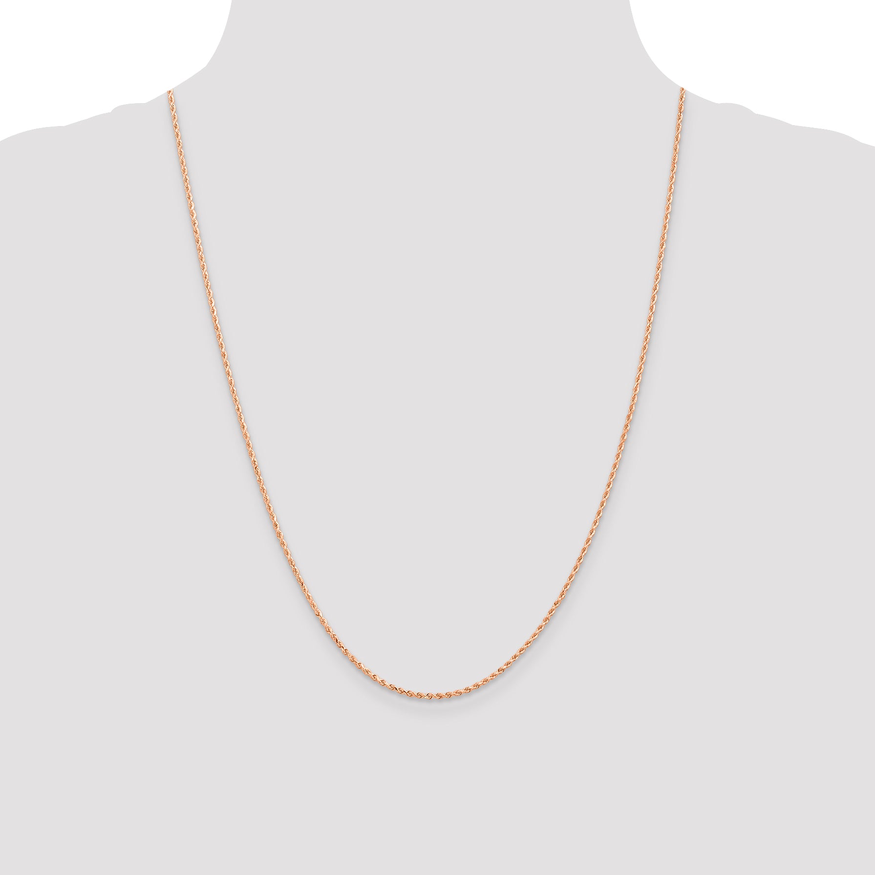 14K Rose Gold 1.5mm Diamond-Cut Rope Chain