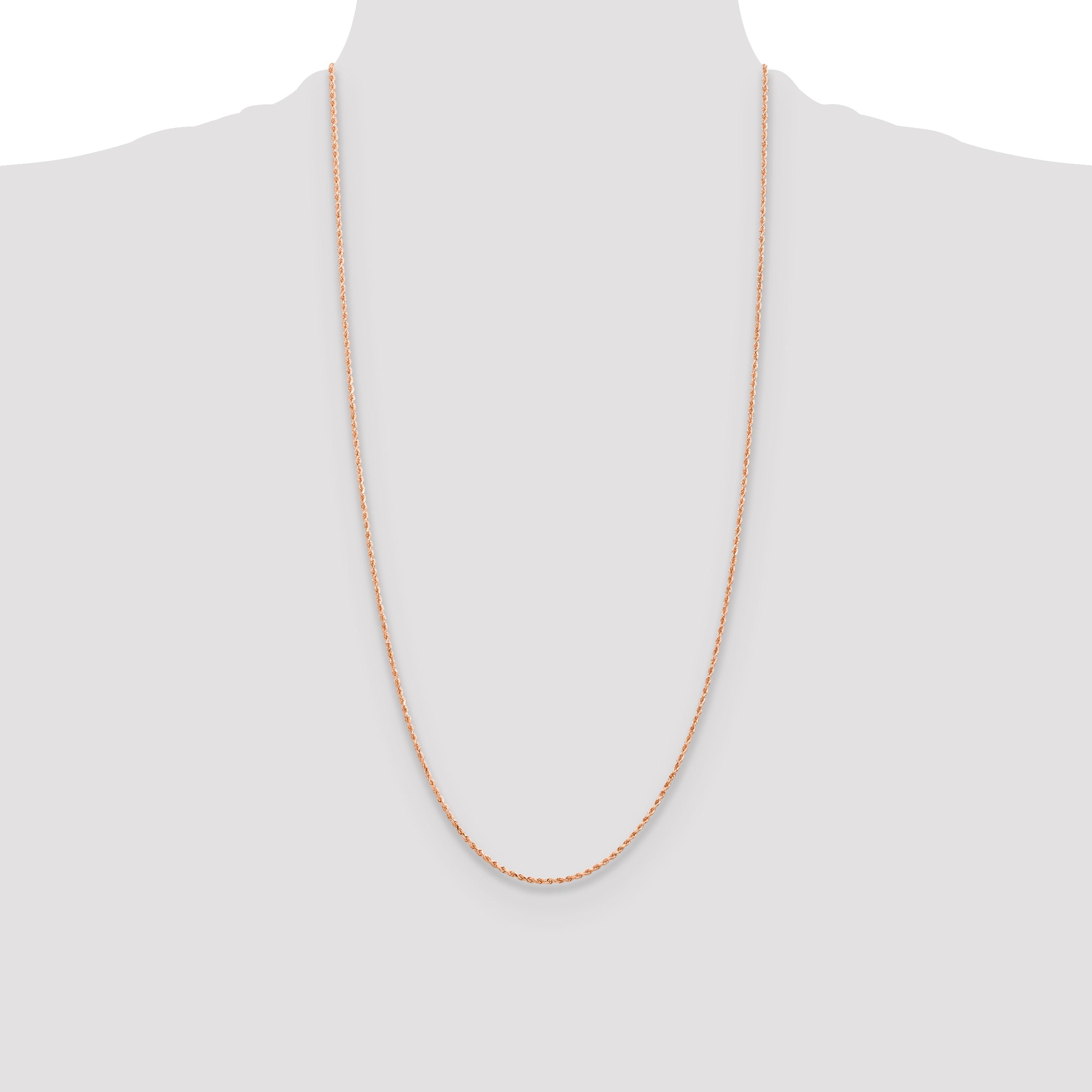 14K Rose Gold 1.5mm Diamond-Cut Rope Chain