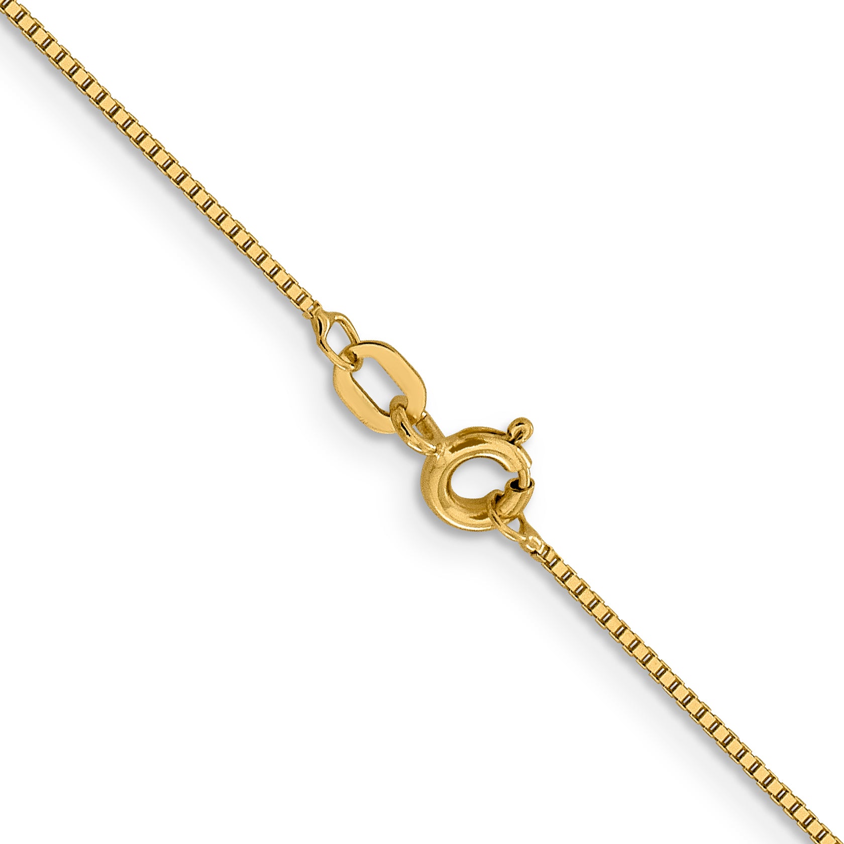 14K .8mm Box with Spring Ring Clasp Chain