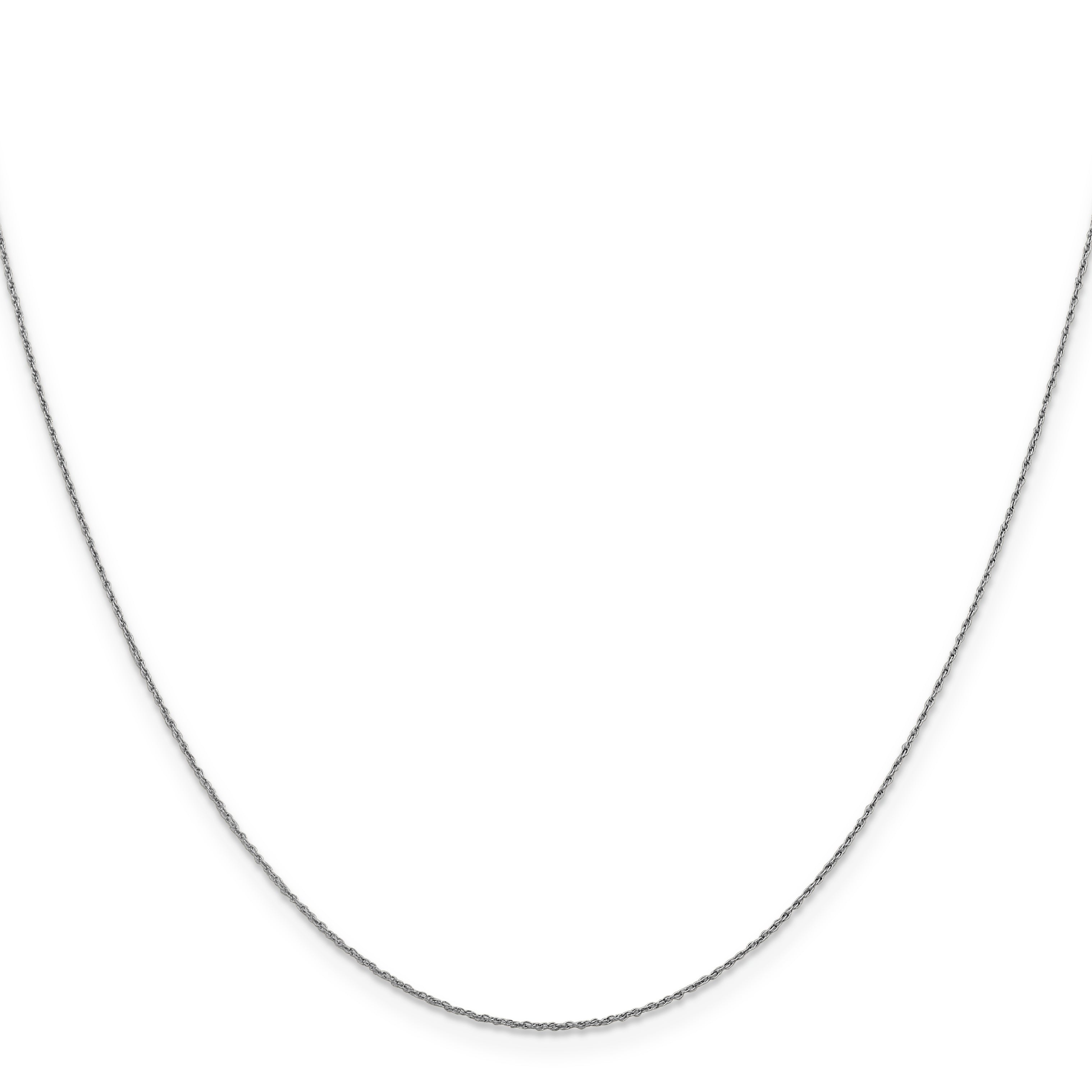 14K White Gold .8mm Loose Rope Chain