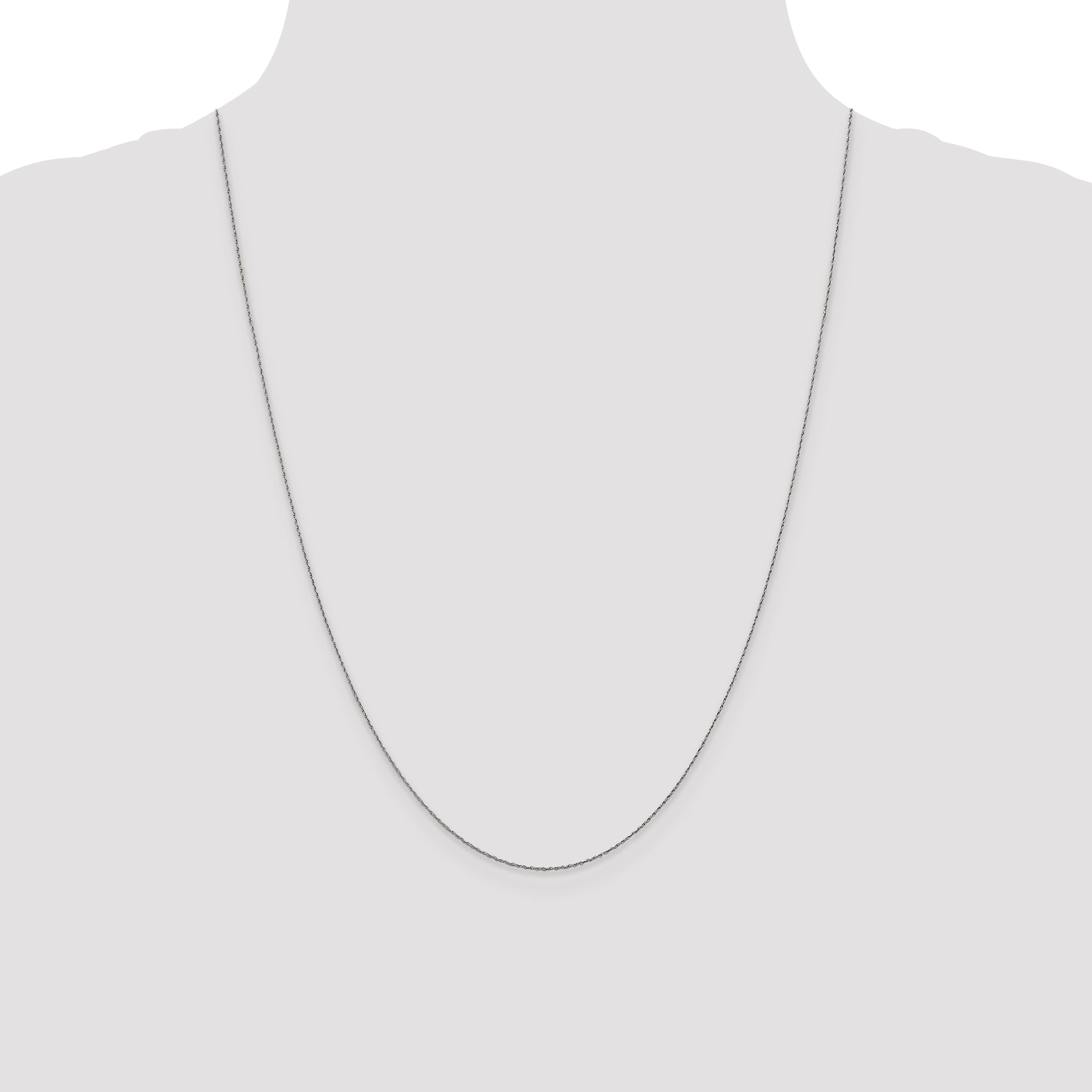 14K White Gold .8mm Loose Rope Chain