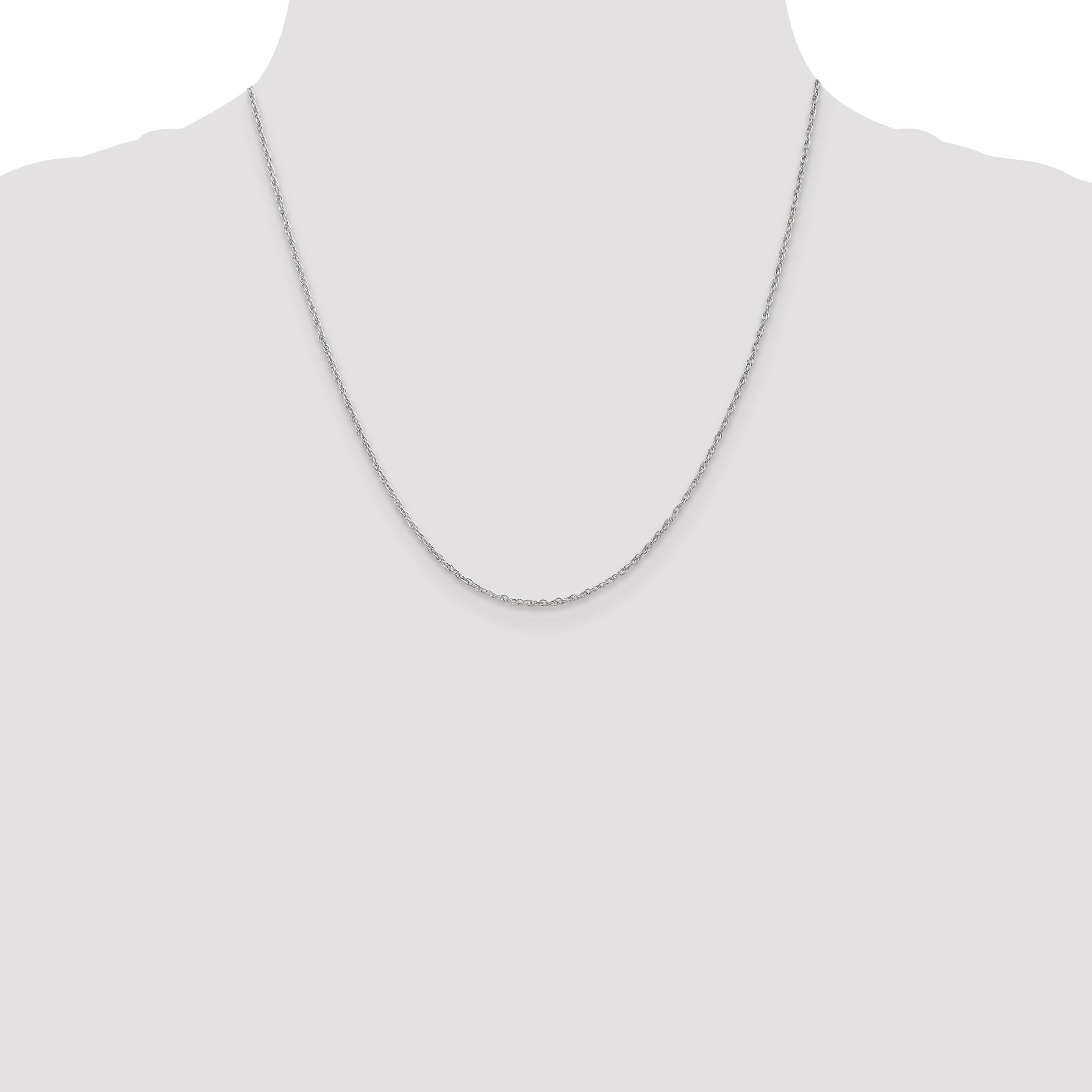 14K White Gold 1.5mm Loose Rope Chain