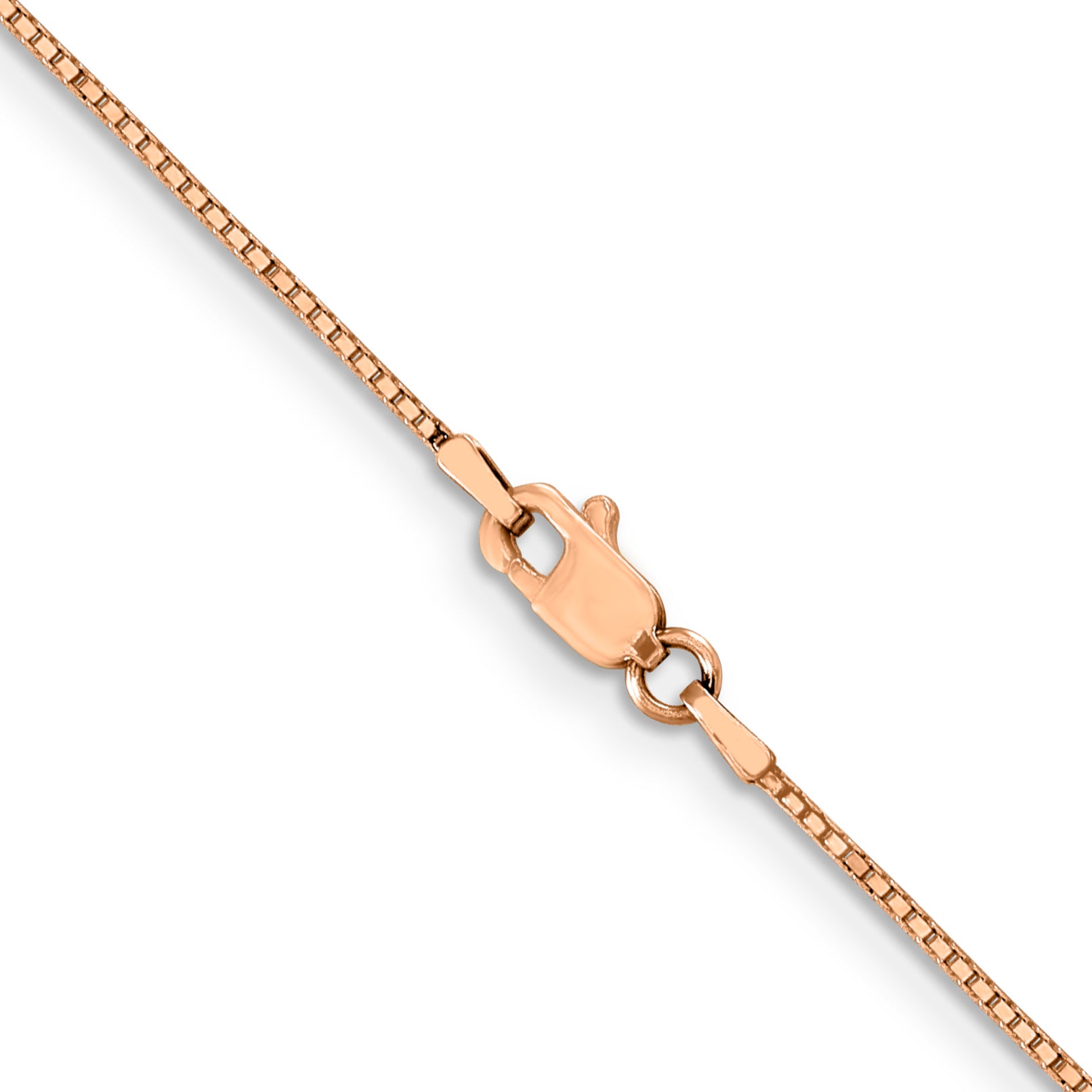 14K Rose Gold .8mm Box with Lobster Clasp Chain