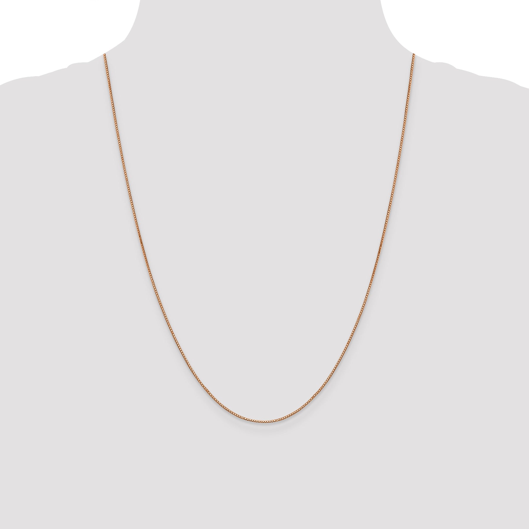 14K Rose Gold .8mm Box with Lobster Clasp Chain