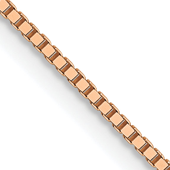 14K Rose Gold .8mm Box with Lobster Clasp Chain