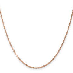 14K Rose Gold 1mm Singapore with Lobster Clasp Chain