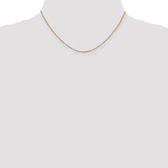 14K Rose Gold 1.1mm Flat Cable Chain