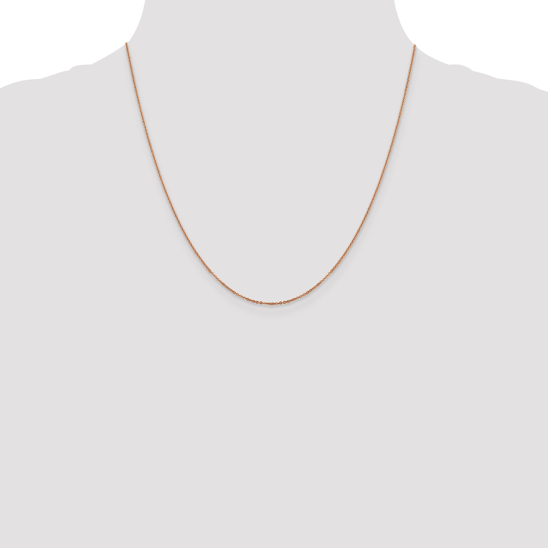 14K Rose Gold 1.1mm Flat Cable Chain