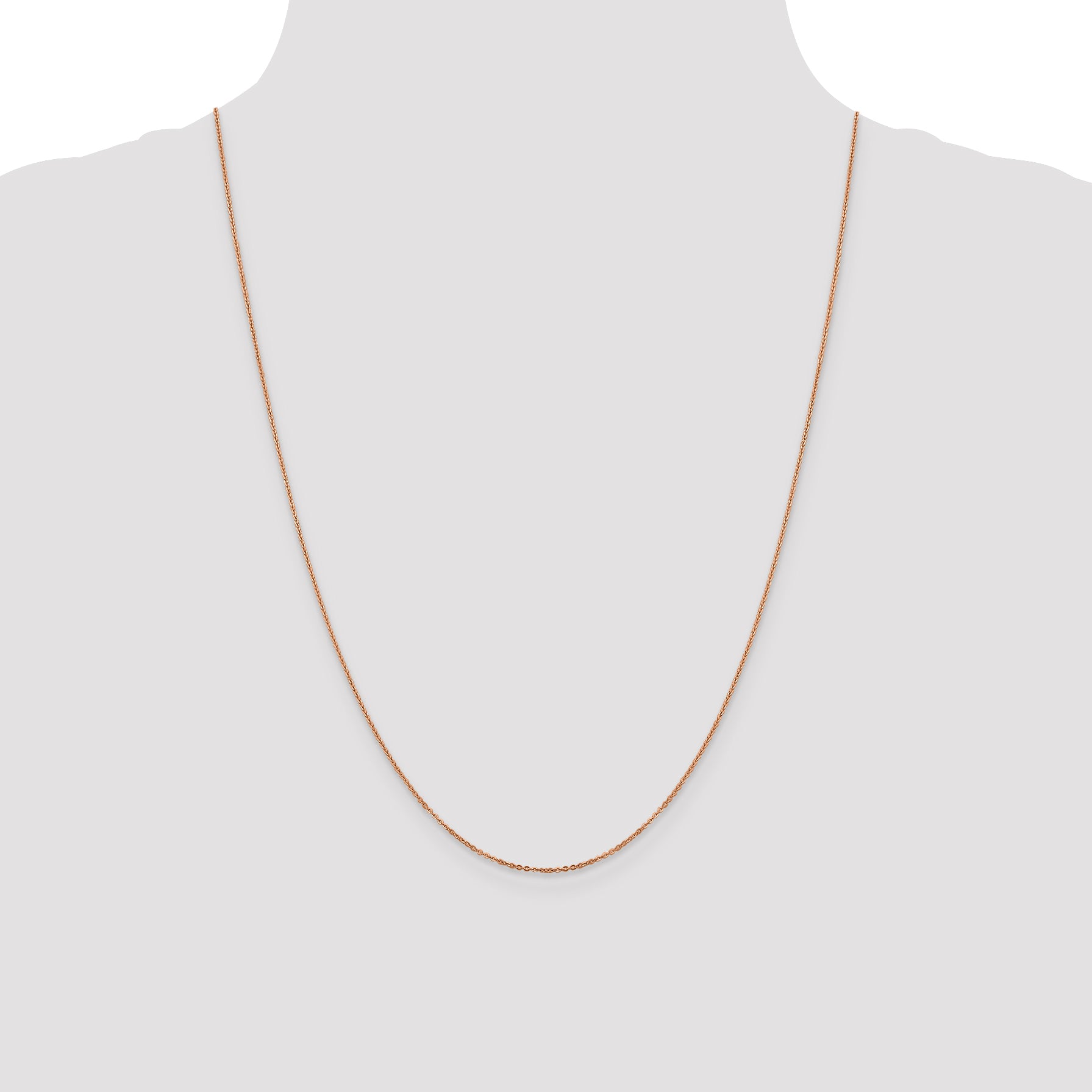 14K Rose Gold 1.1mm Flat Cable Chain