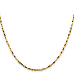 14K 2.4mm Semi-Solid D/C Round Box Chain