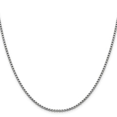 14K White Gold 2.4mm Semi-Solid D/C Round Box Chain