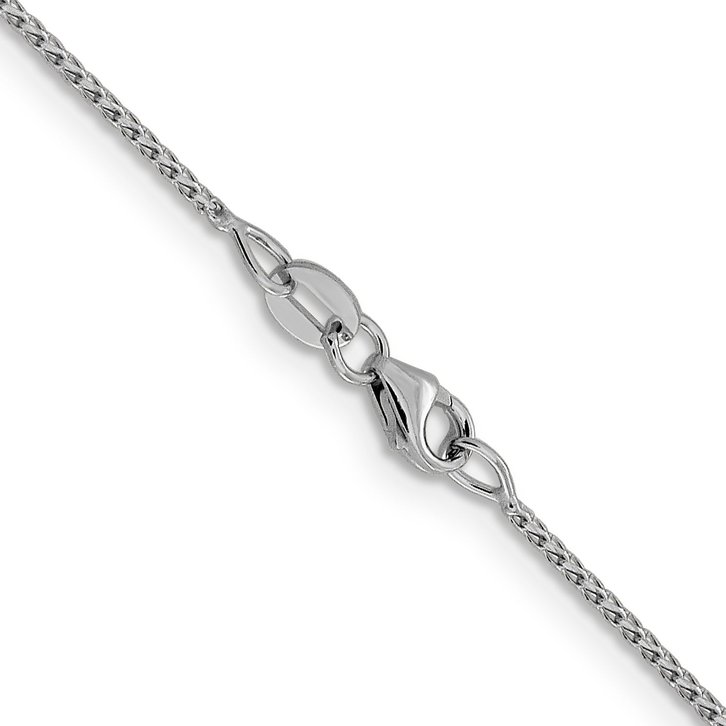 14K White Gold 1mm D/C Open Franco Chain