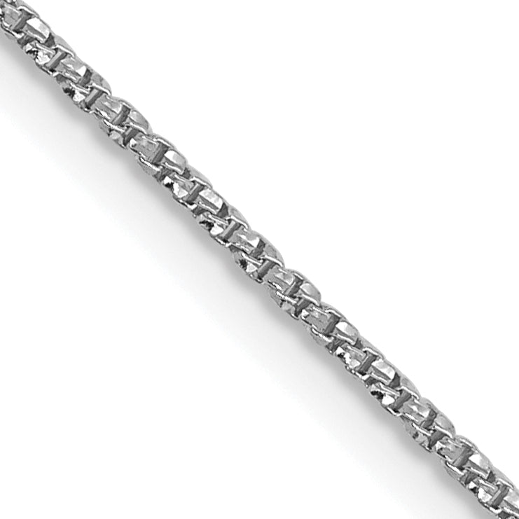 14K White Gold .9mm D/C Twisted Box Chain