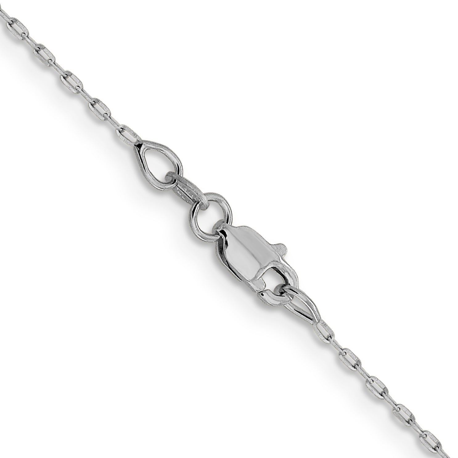 14K White Gold 1mm D/C Open Long Link Cable Chain