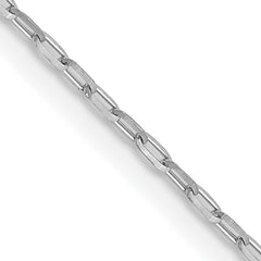 14K White Gold 1mm D/C Open Long Link Cable Chain