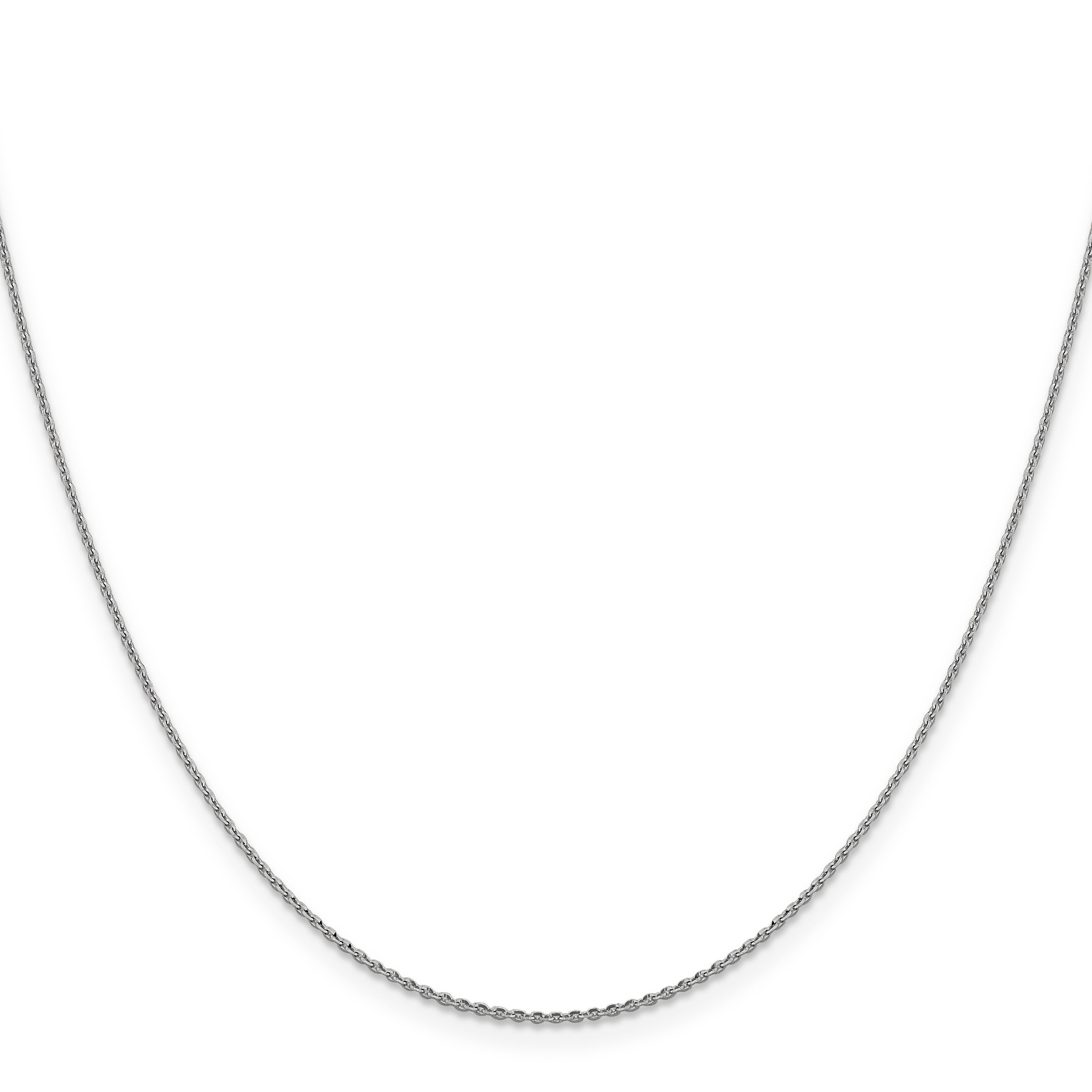 14K White Gold 1.15mm D/C Oval Link Chain