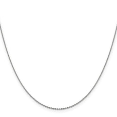 14K White Gold 1.15mm D/C Oval Link Chain