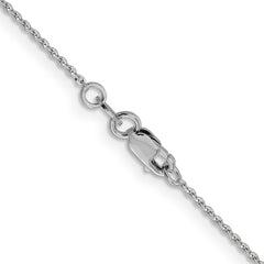 14K White Gold 1.15mm D/C Oval Link Chain