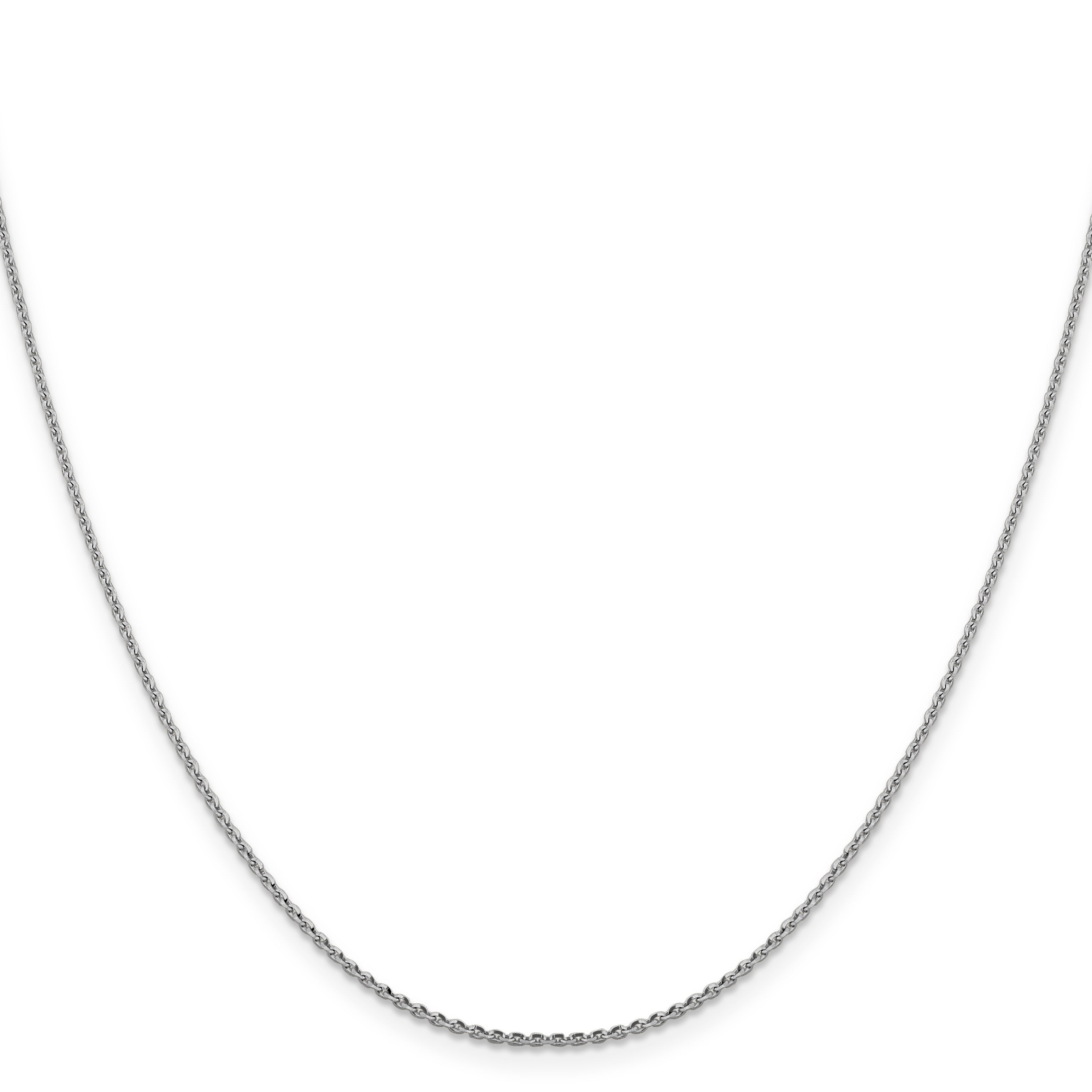 14K White Gold 1.40mm D/C Oval Link Chain