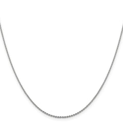 14K White Gold 1.40mm D/C Oval Link Chain