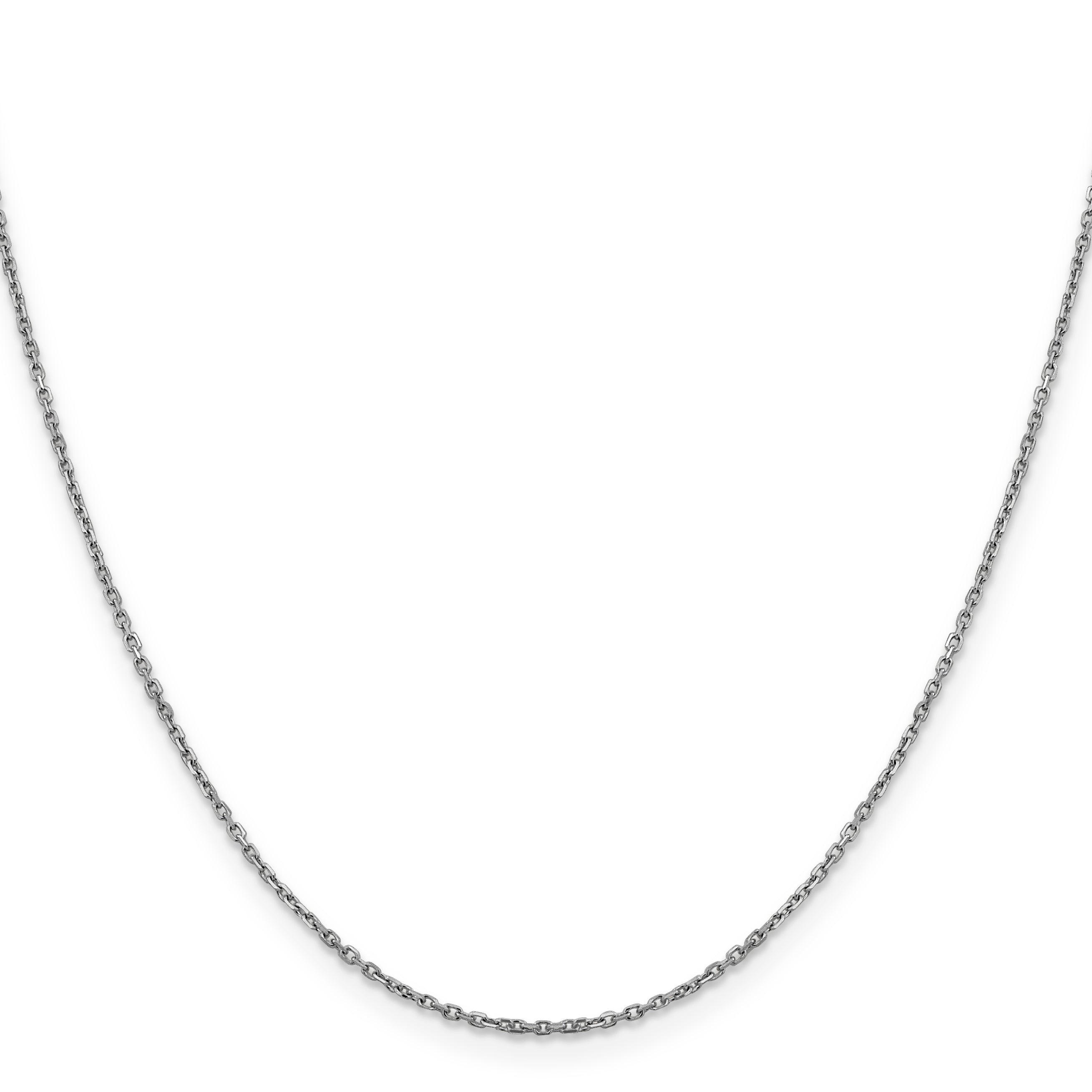 14K White Gold 1.25mm D/C Rolo Chain