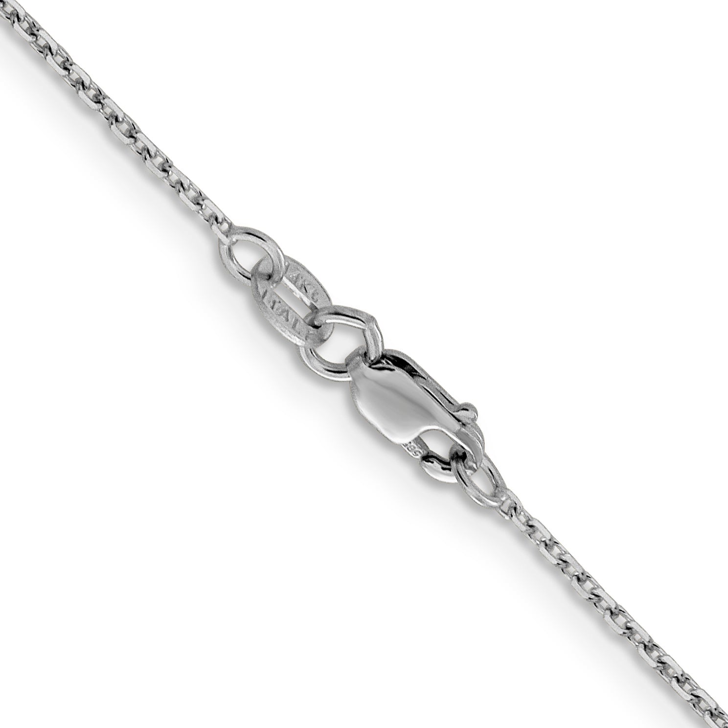 14K White Gold 1.25mm D/C Rolo Chain