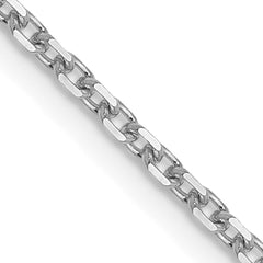 14K White Gold 1.5mm D/C Rolo Chain