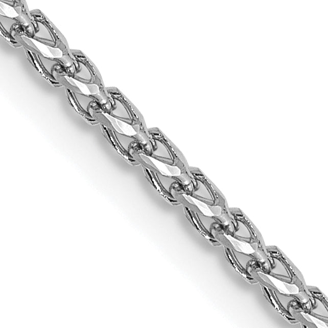 14K White Gold 1.4mm D/C Open Franco Chain