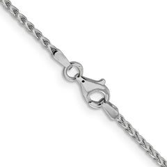 14K White Gold 1.6mm D/C Open Franco Chain