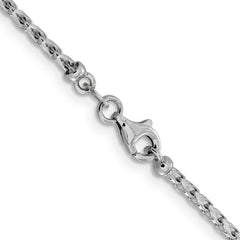 14K White Gold 2.1mm D/C Open Franco Chain