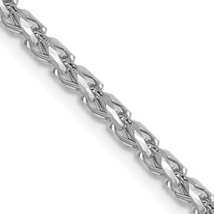 14K White Gold 2.1mm D/C Open Franco Chain