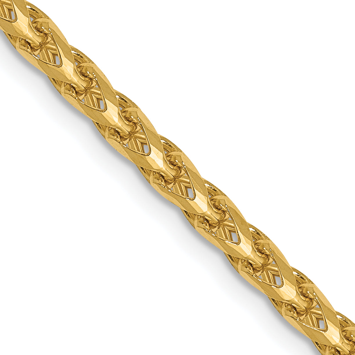 14K 2.45mm D/C Open Franco Chain