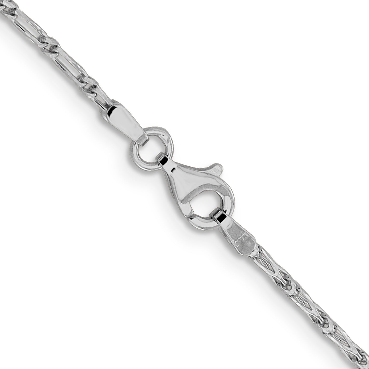 14K White Gold 1.6mm D/C Long Link Franco Chain