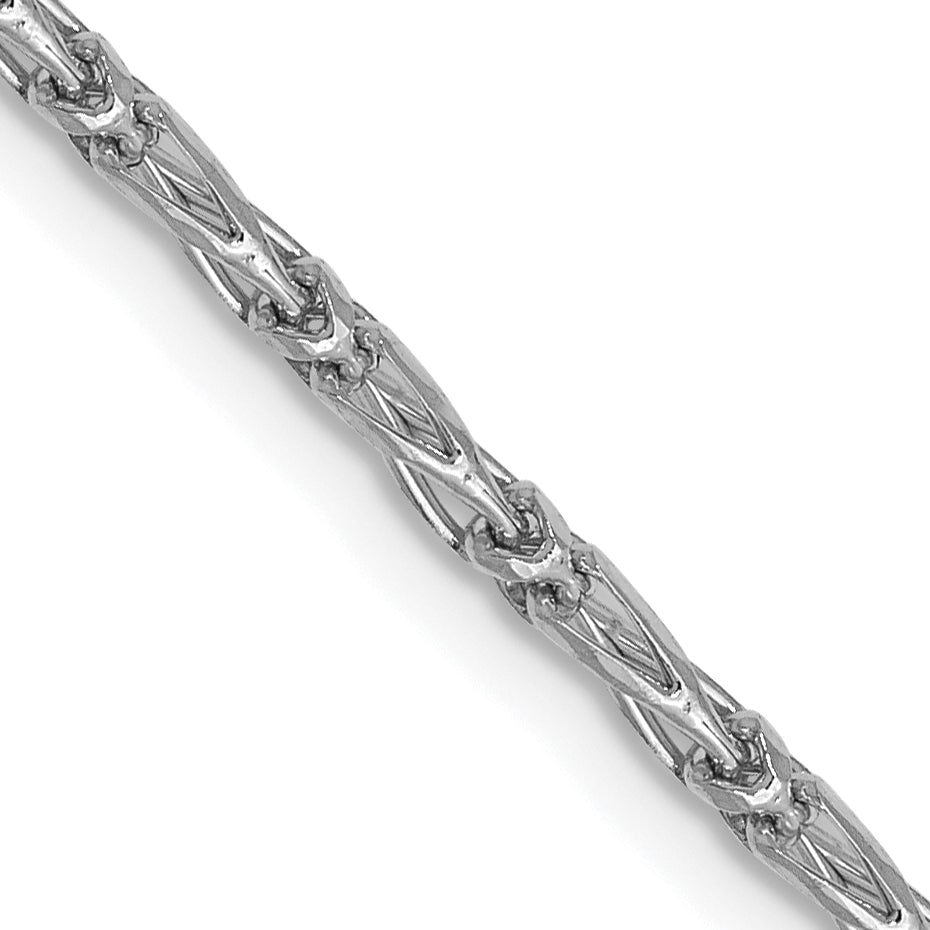 14K White Gold 1.6mm D/C Long Link Franco Chain