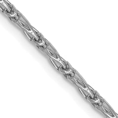 14K White Gold 1.6mm D/C Long Link Franco Chain