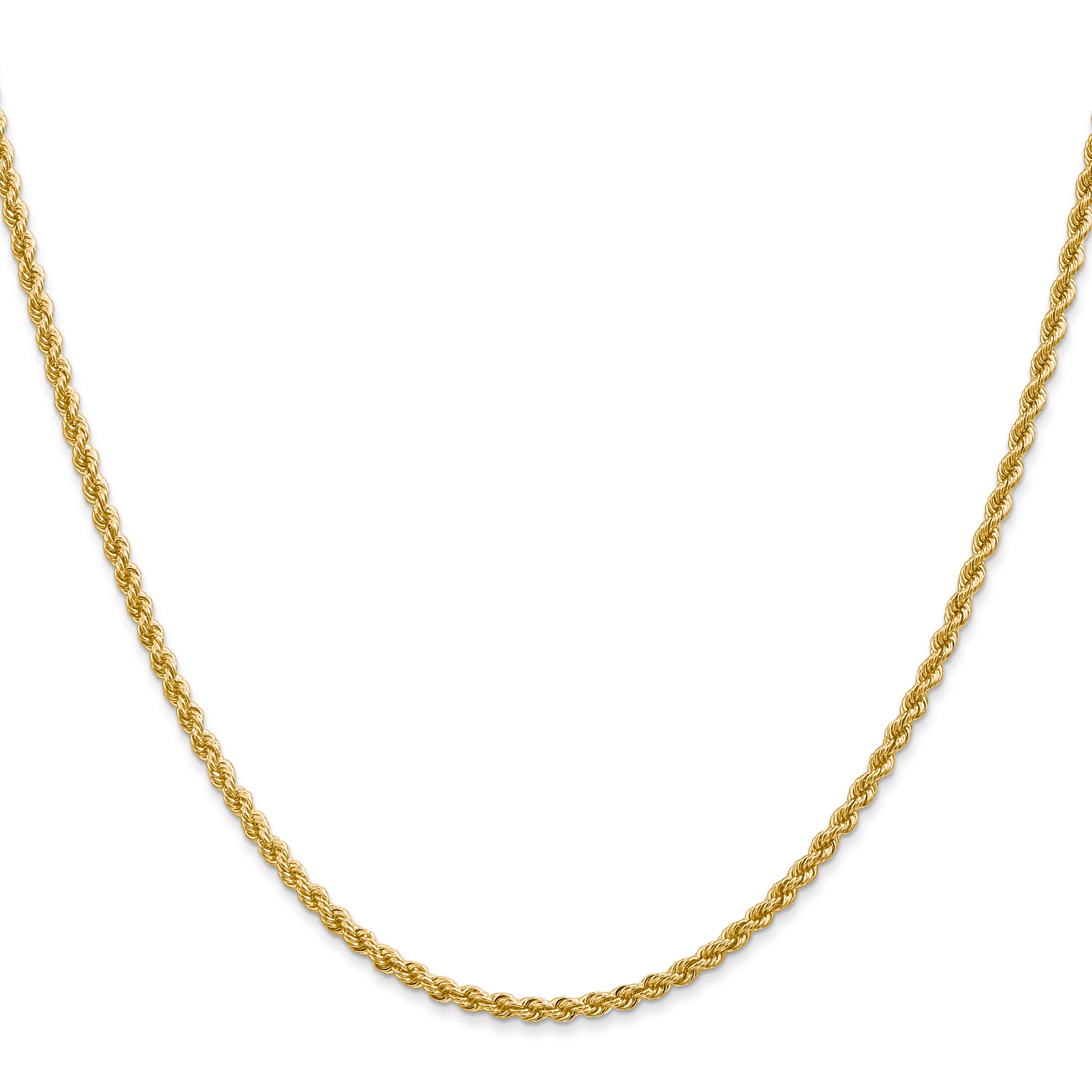 14K 2.25mm Solid Regular Rope Chain