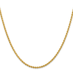 14K 2.25mm Solid Regular Rope Chain