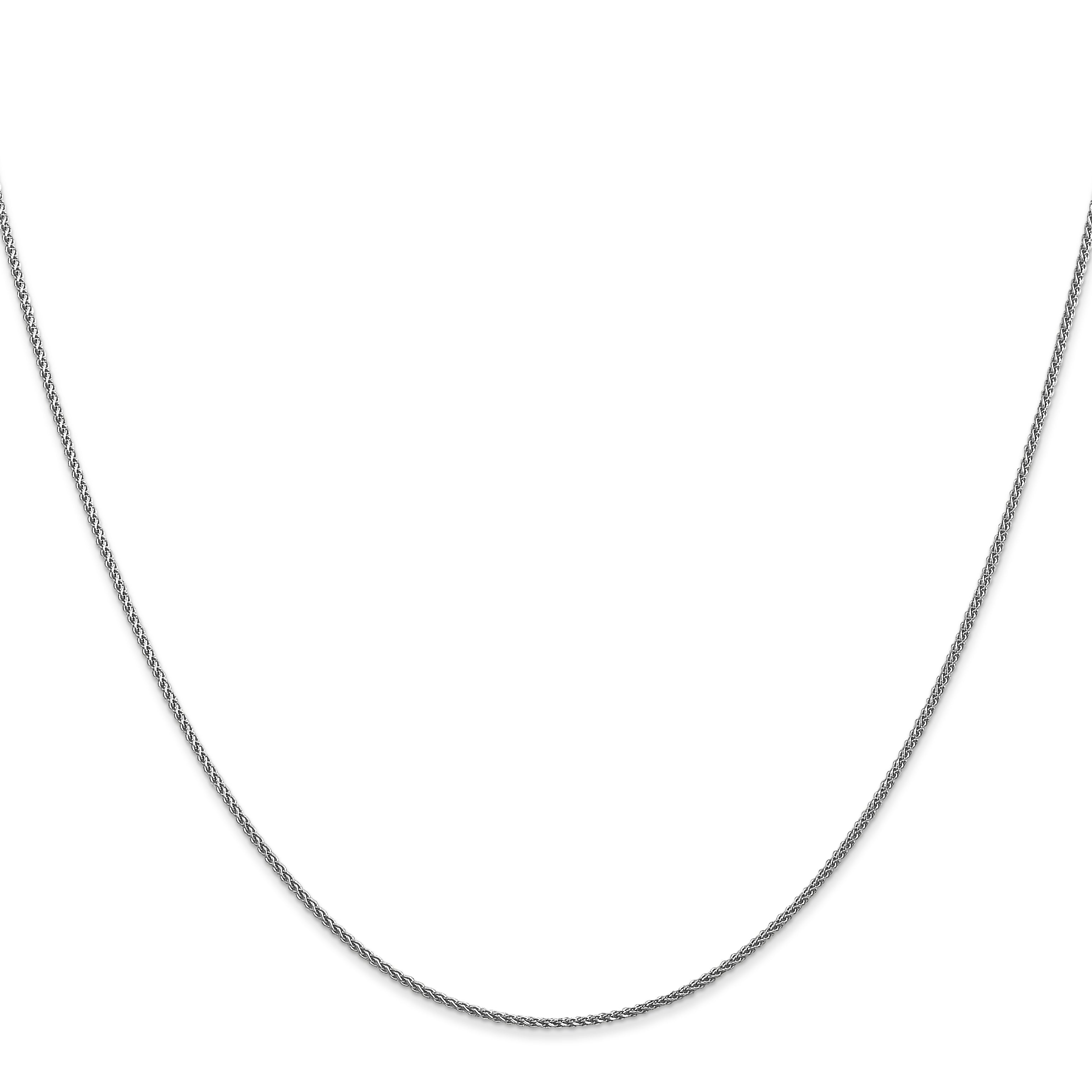 14K White Gold 1mm D/C Spiga Chain