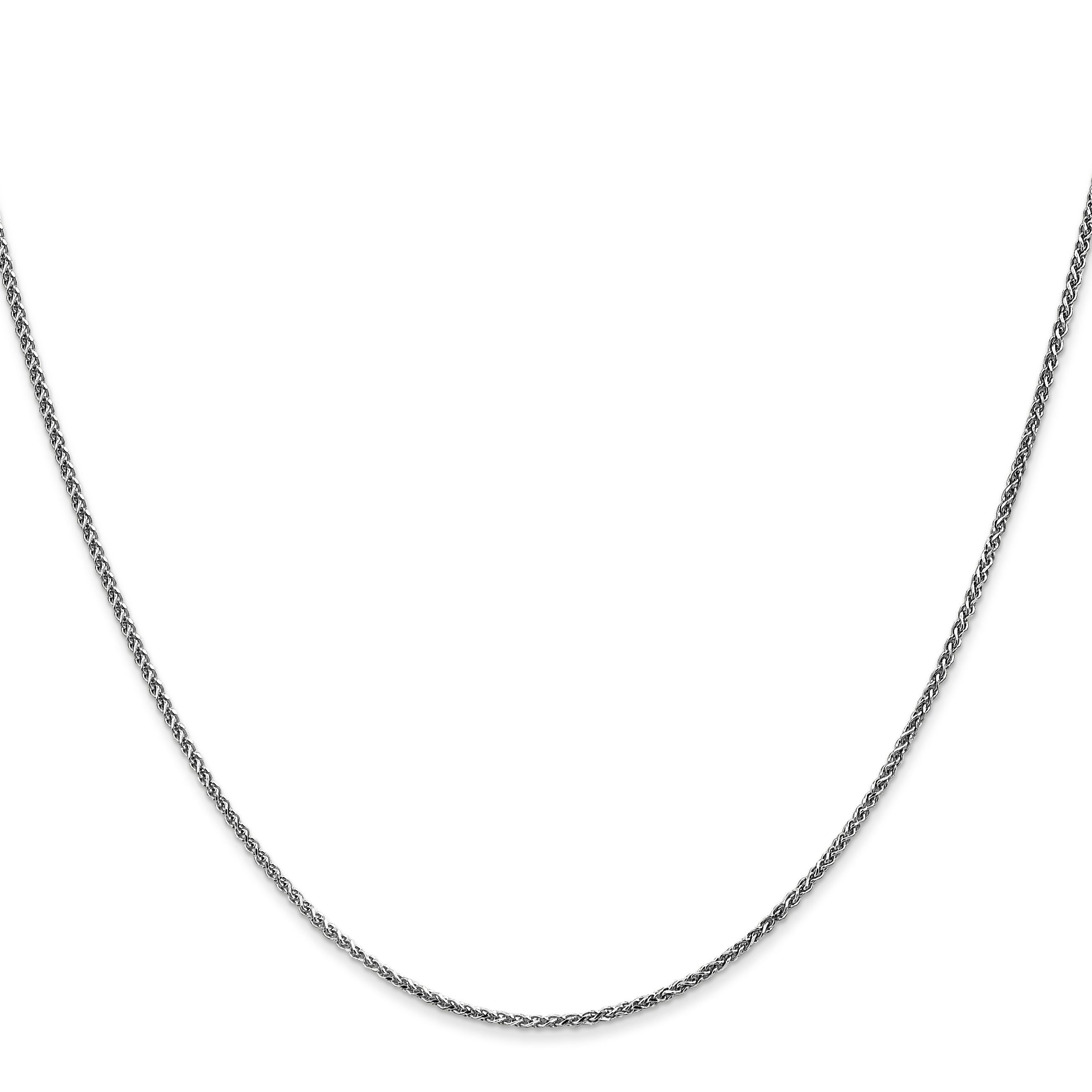 14K White Gold 1.2mm Solid D/C Spiga Chain