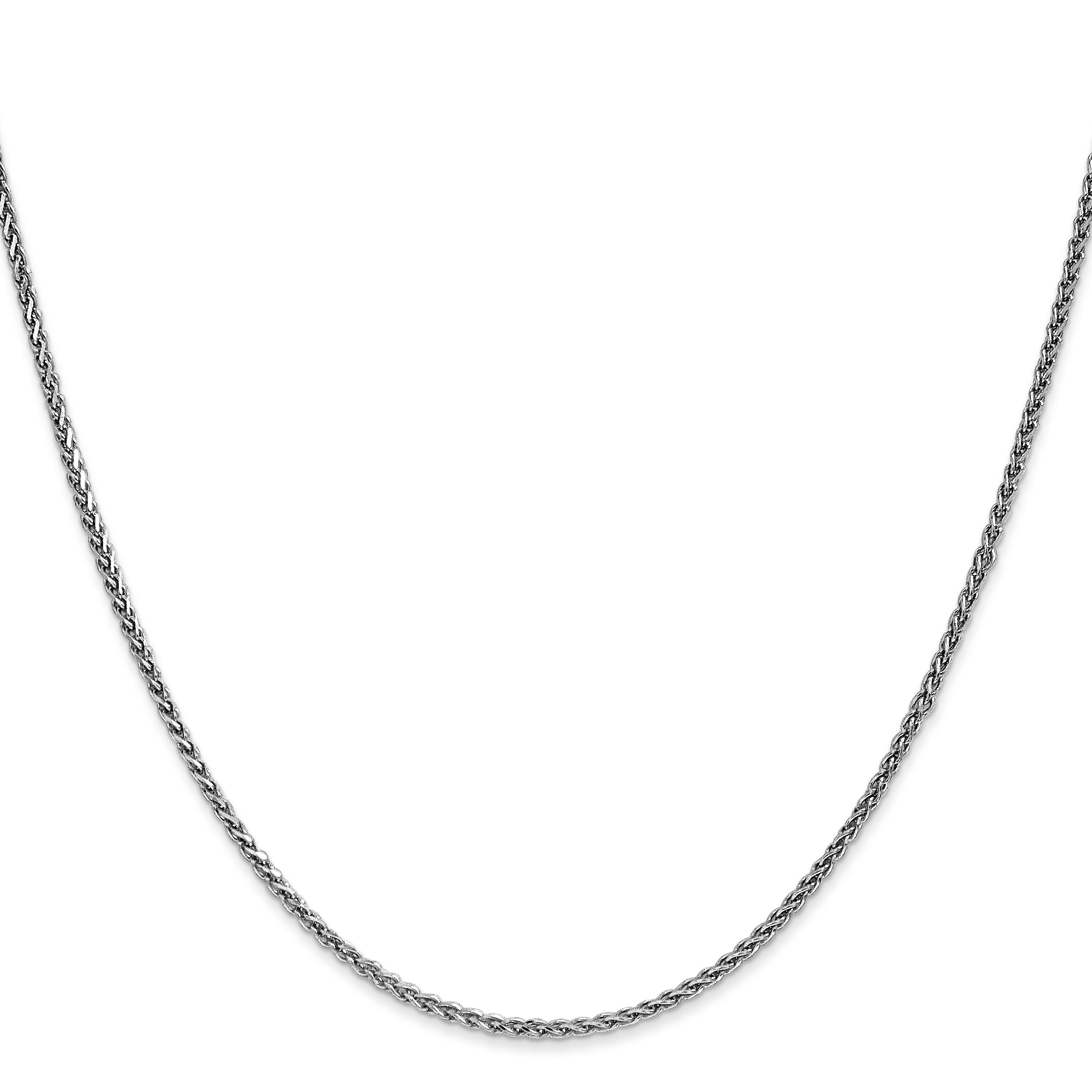 14K White Gold 1.4mm Solid D/C Spiga Chain