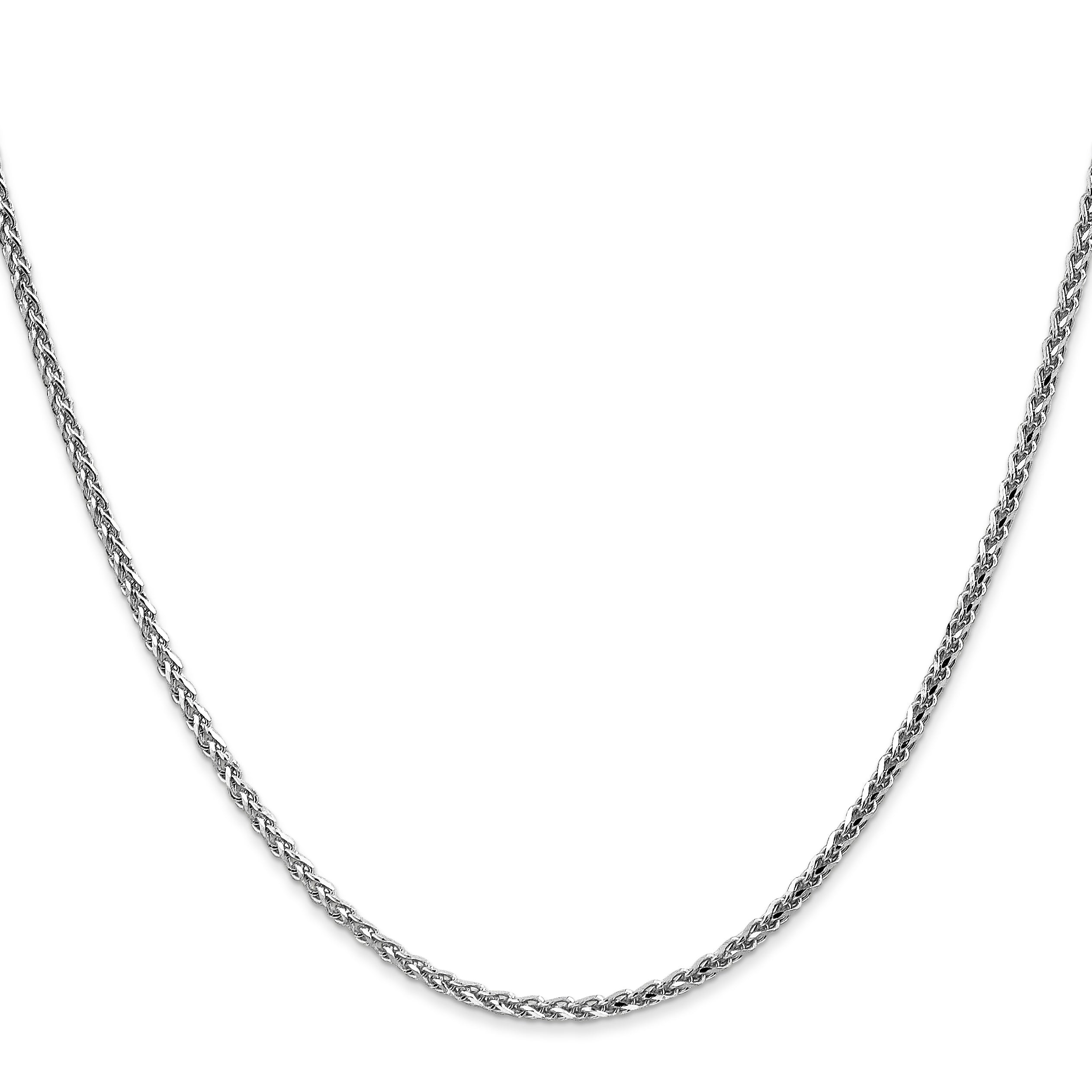 14K White Gold 1.8mm Solid D/C Spiga Chain