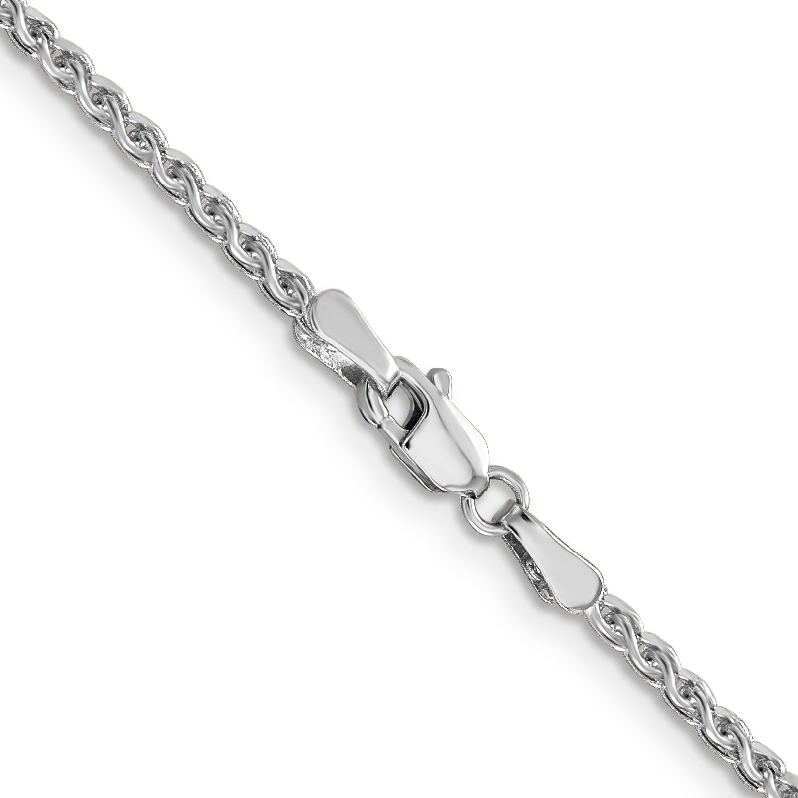 14K White Gold 1.8mm Solid D/C Spiga Chain