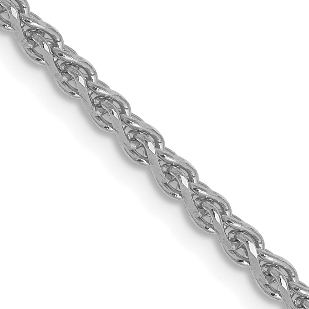 14K White Gold 1.8mm Solid D/C Spiga Chain