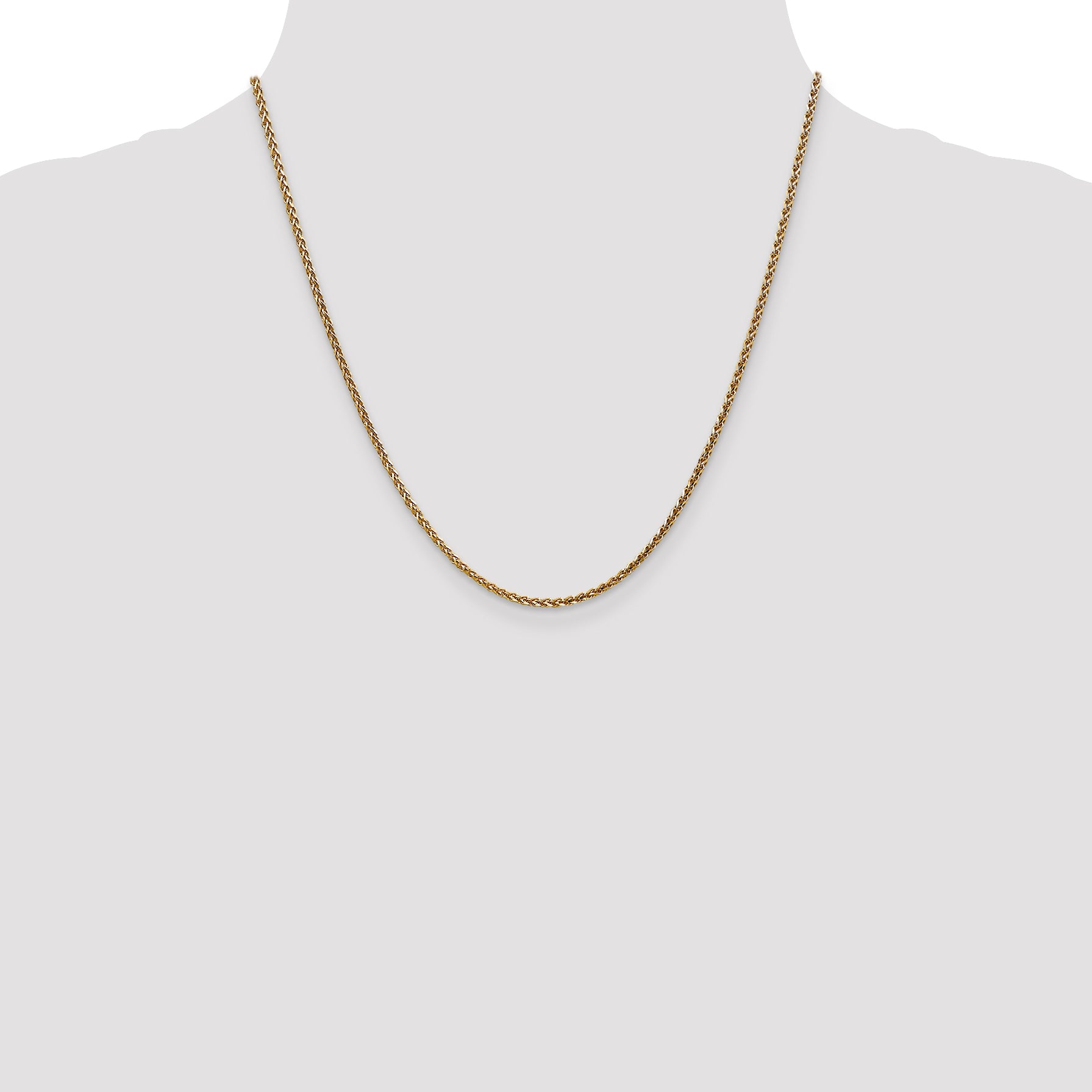 14K 1.8mm Solid D/C Spiga Chain