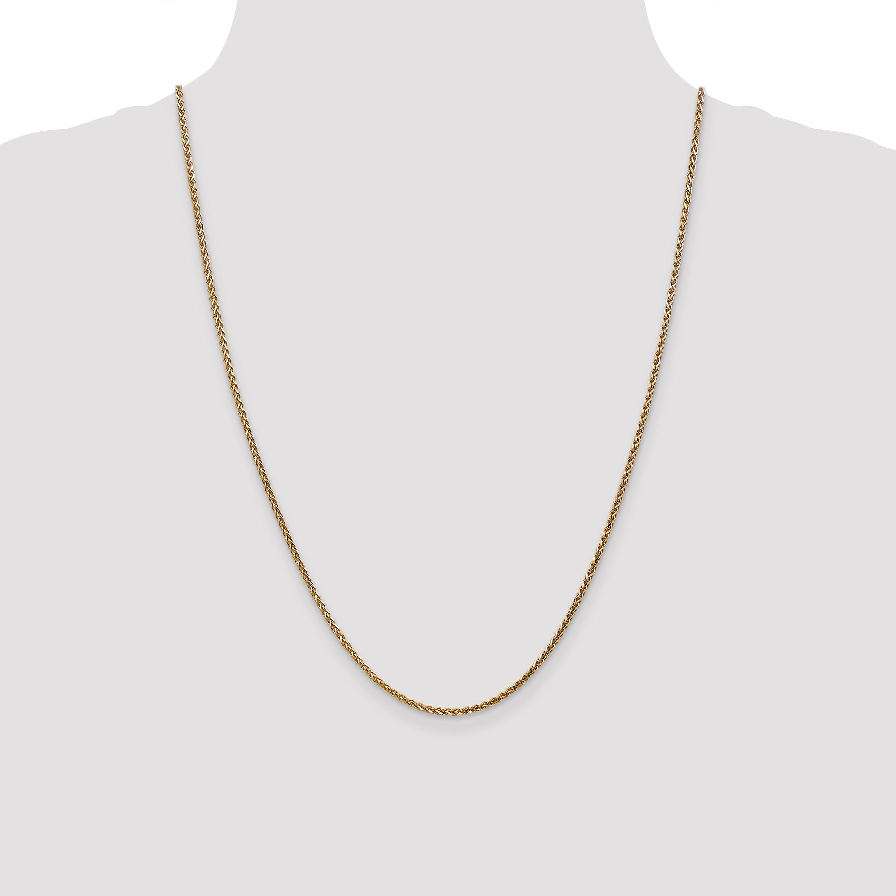 14K 1.8mm Solid D/C Spiga Chain