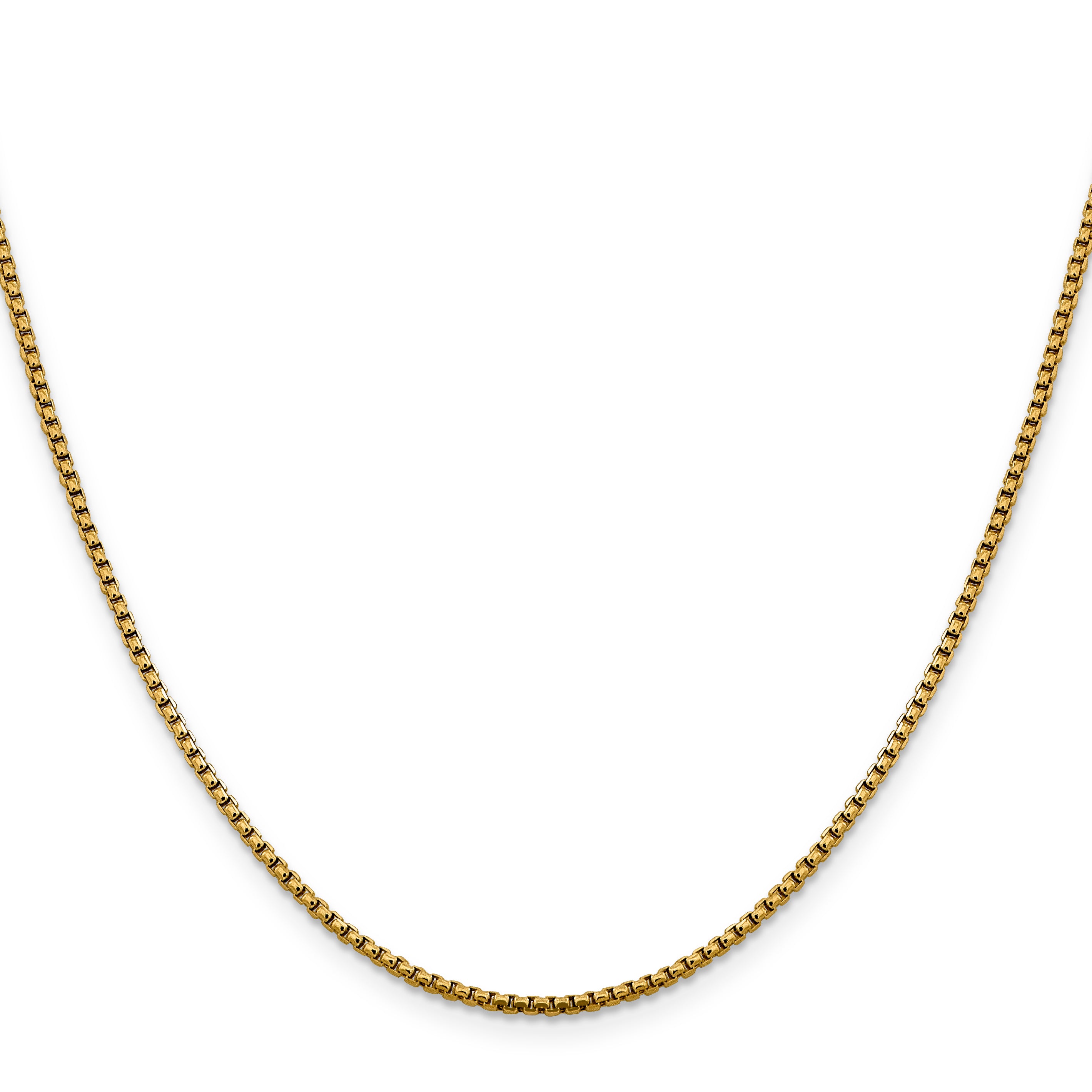 14K 1.85mm Semi-Solid D/C Round Box Chain