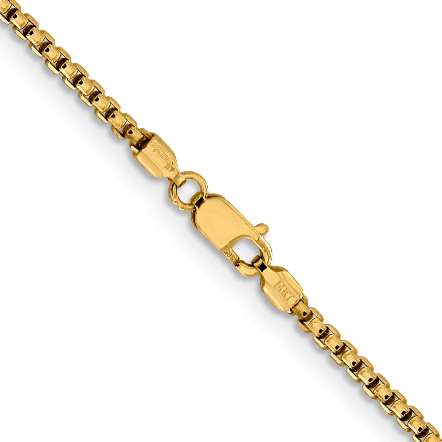 14K 1.85mm Semi-Solid D/C Round Box Chain