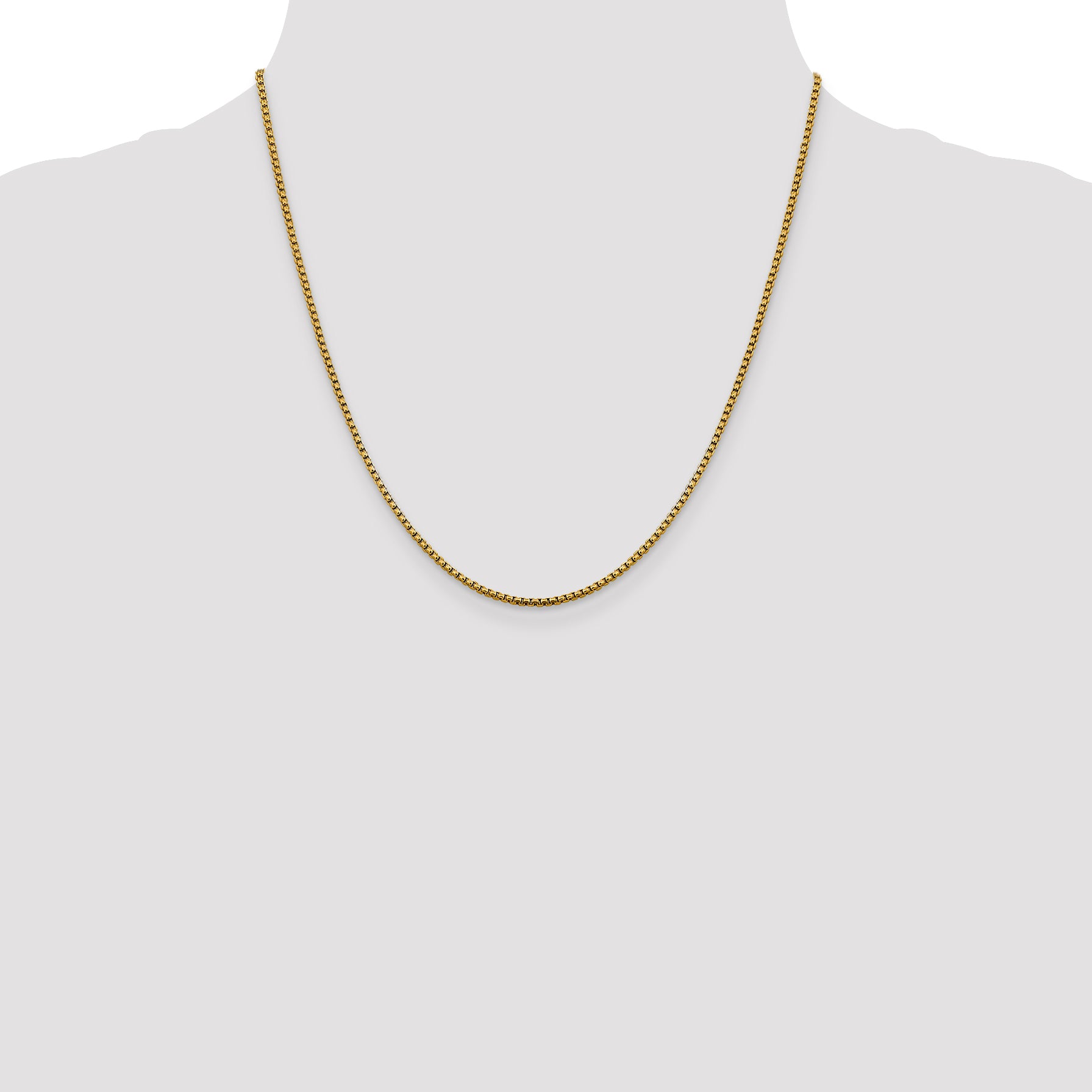 14K 1.85mm Semi-Solid D/C Round Box Chain